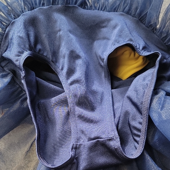 Weissman Size SC (6/6X) Navy & Gold Showtime Sequin Tutu Dance Costume #13838 - Picture 9 of 14